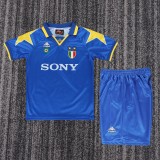 1995-1996 Juventus Away Kids Retro Soccer Jersey+Shorts