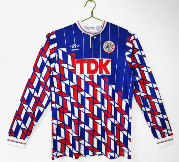 1989-1990 Ajax Away Adult Retro LS Soccer Jersey
