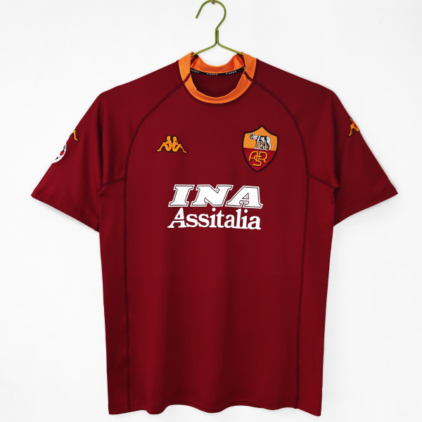 2001-2002 As Roma Home Adult Retro Soccer Jersey