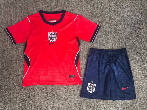 2026 World Cup England Away Kids Soccer Jersey+Shorts