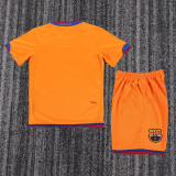 2006-2007 Barcelona Away Kids Retro Soccer Jersey+Shorts