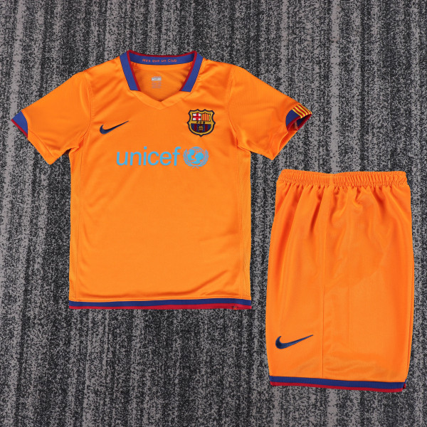 2006-2007 Barcelona Away Kids Retro Soccer Jersey+Shorts