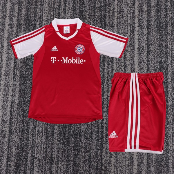 2003-2004 Bayern Munich Home Kids Retro Soccer Jersey+Shorts
