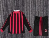 2009-2010 AC Milan Home Kids Retro LS Soccer Jersey+Shorts