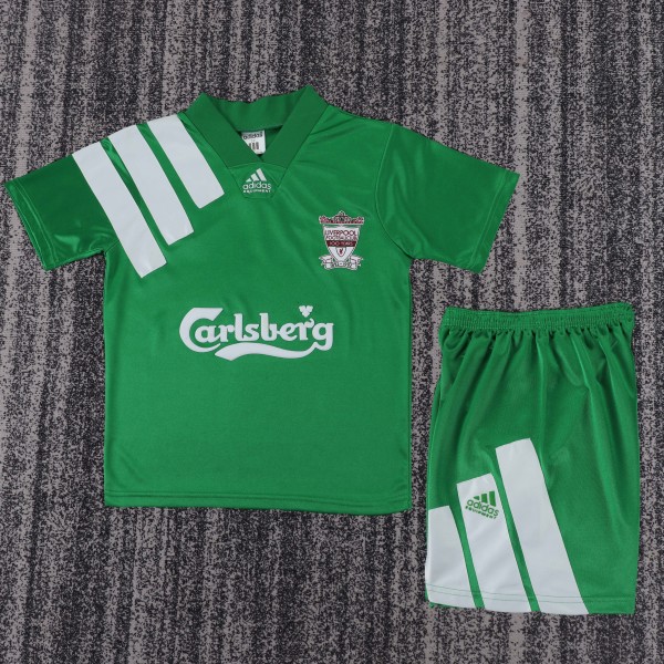 1992-1993 Liverpool Away Kids Retro Soccer Jersey+Shorts