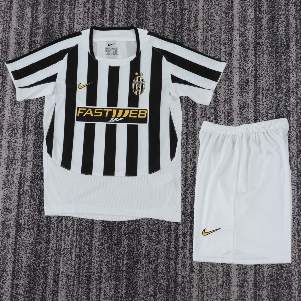 2003-2004 Juventus Home Kids Retro Soccer Jersey+Shorts