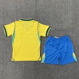 2026 World Cup Brazil Home Kids Soccer Jersey+Shorts