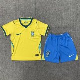 2026 World Cup Brazil Home Kids Soccer Jersey+Shorts