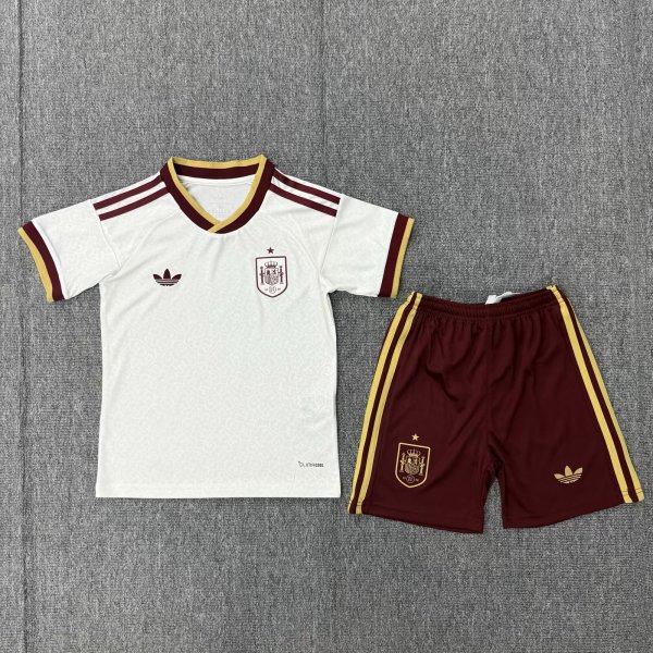 2026 World Cup Spain Away Kids Soccer Jersey+Shorts