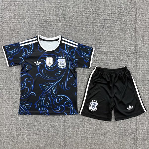 2026 World Cup Argentina Away Kids Soccer Jersey+Shorts