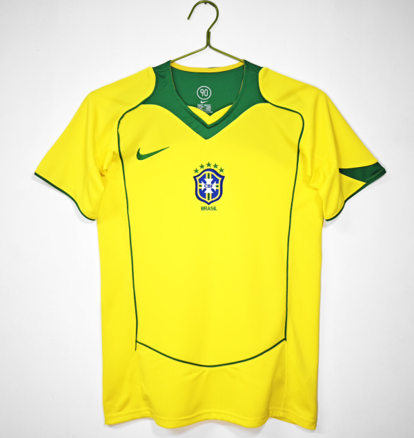 2004 Brazil Home Adult Retro Soccer Jersey