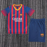 2013-2014 Barcelona Home Kids Retro Soccer Jersey+Shorts