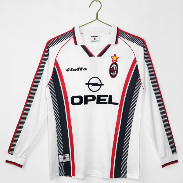 1997-1998 AC Milan Away Adult Retro LS Soccer Jersey