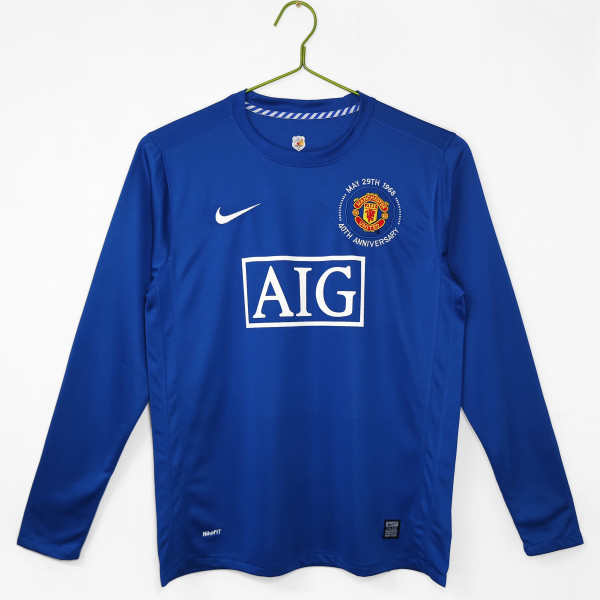 2008-2009 Man United Champions League Version Third Adult Retro LS Soccer Jersey