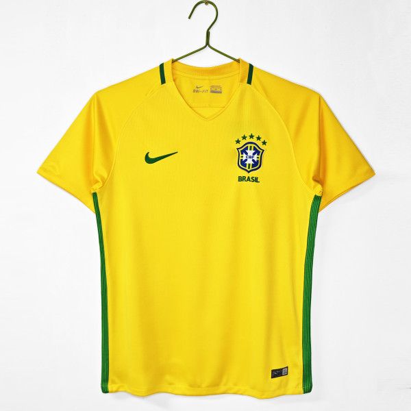 2016 Brazil Home Adult Retro Soccer Jersey