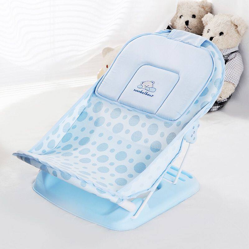 Foldable Baby Bath Tub Bed Pad Portable Baby Bath Chair Shelf Baby