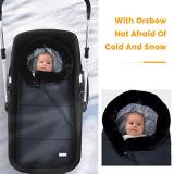 Orzbow Universal Warm Stroller Footmuff, Fur Collar & Coral Fleece Lined