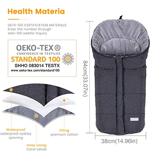 Orzbow Warm Bunting Bag Universal,Stroller Sleeping Bag Cold Weather,Waterproof Toddler Footmuff 