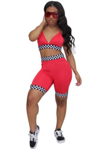 Pink Bright Sexy & Club Sleeveless Two Piece Clothes