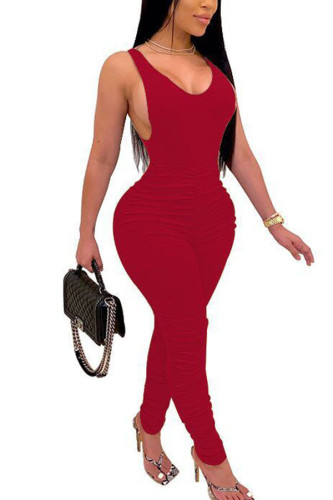 Yellow Polyester Fashion Sexy adult Ma'am Solid Two Piece Suits pencil Sleeveless Two Pieces