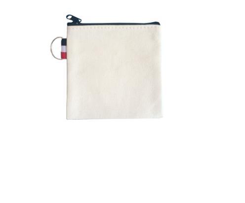 10 or 30 pcs Laserpecker White Color Canvas Small Zipper Blank Coin Purses Pouches, DIY Craft Bags (Black Zipper)
