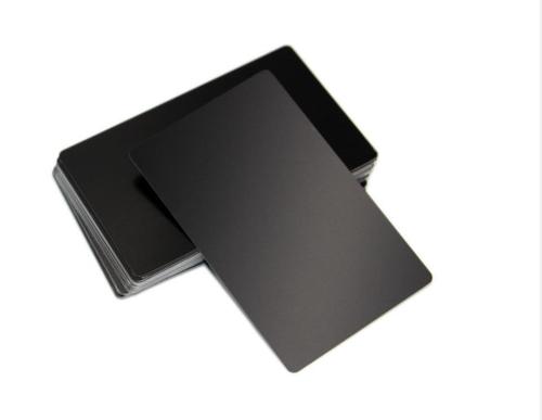 Laserpecker Matte Metal Business Cards Anodized Aluminum Plaque Plate 86X54X0.8mm (Black, Blank,50PCS)