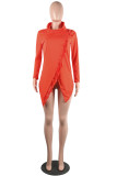 Orange Tassel Decorated Irregular T Shirt