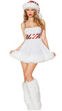 Striped  Strapless White Mini Skirt