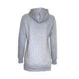 Grey long sleeve Basic plain hoodies and sweatshirts