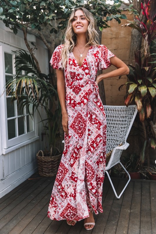 tie wrap maxi dress