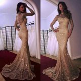 Sparkly Long Sleeve Mermaid Prom Dress