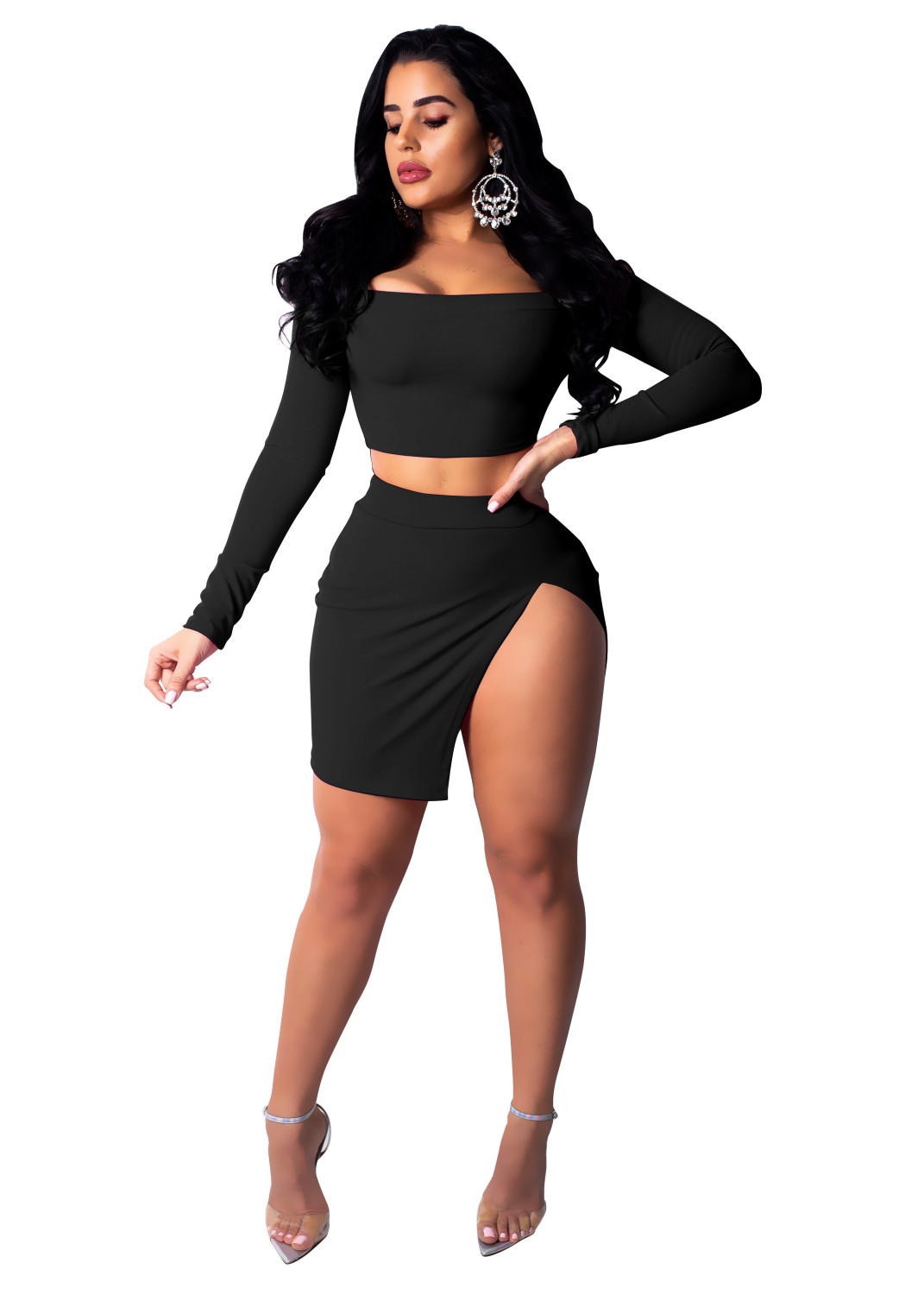 designer skirt with crop top