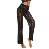 Hollow Out Crochet Loose Straight  Beach Pants