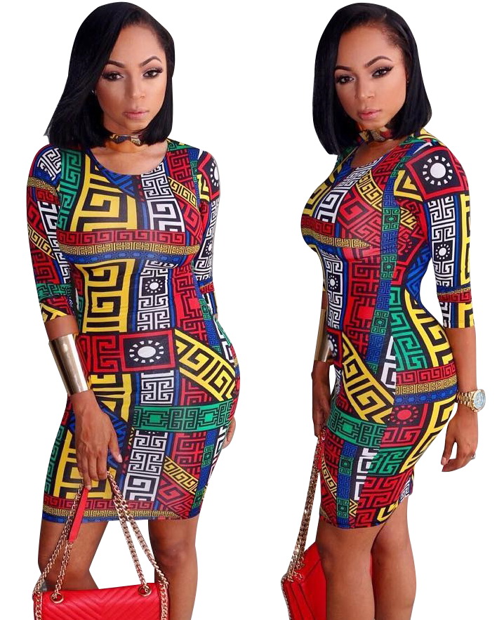 half sleeve bodycon dress