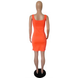 Solid Slinky Mini Tank Dress