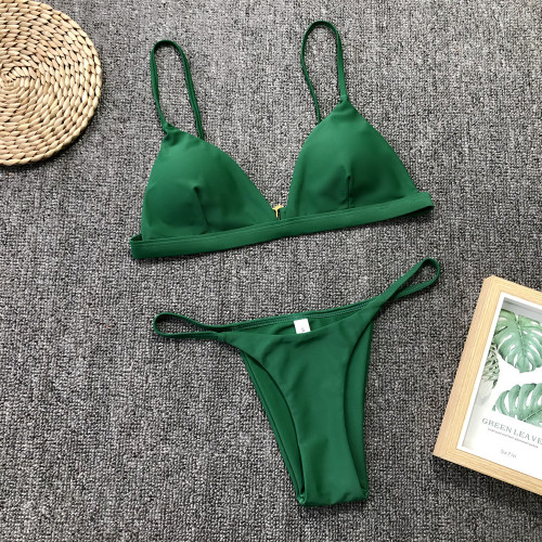 Sexy Solid Brazilian Bikini Set