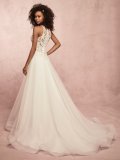 White Lace Bodice Sleeveless Wedding Dress