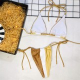 Color Splicing Tie Side Micro Bikini Set