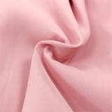 Plus Size Pink Chiffon A Line Ruched Waist Midi Dress