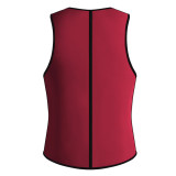 Men's Zipper Neoprene Sauna Vest Tank Shaper-Burgundy