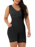 Black Sleeveless Zip Up One Piece Slimming Bodysuit Shaper