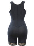 Black Sleeveless Zip Up One Piece Slimming Bodysuit Shaper
