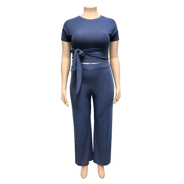 tie front two piece set