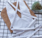 White Plunge Wrap Around One Piece Swimsuit