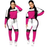 Color Block Mesh Panel Hoodie & Pants Sweat Suits