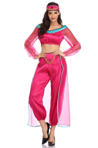 Aladdin Princess Jasmine Costume Tops+Pants+Headband