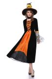 Black Orange Witch Girl Role Play Cosplay Halloween Costume