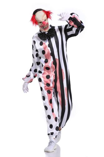 Clown Cosplay Mens Role Play Jumpsuit Adult Halloween Costume