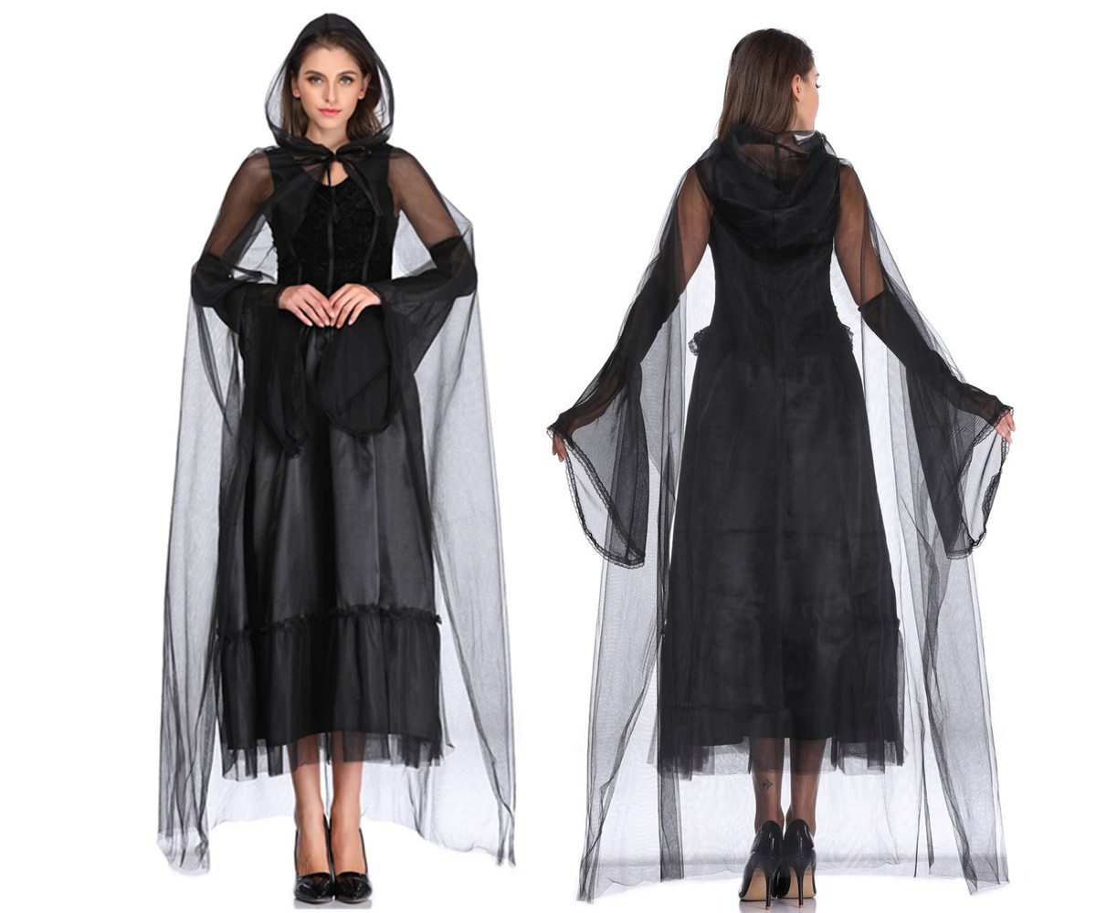 Witch Cosplay Black Dress Womens Halloween Costume US$ 11.56 - www ...