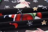 Christmas Print Drawstring Wide Leg High Waist Pants